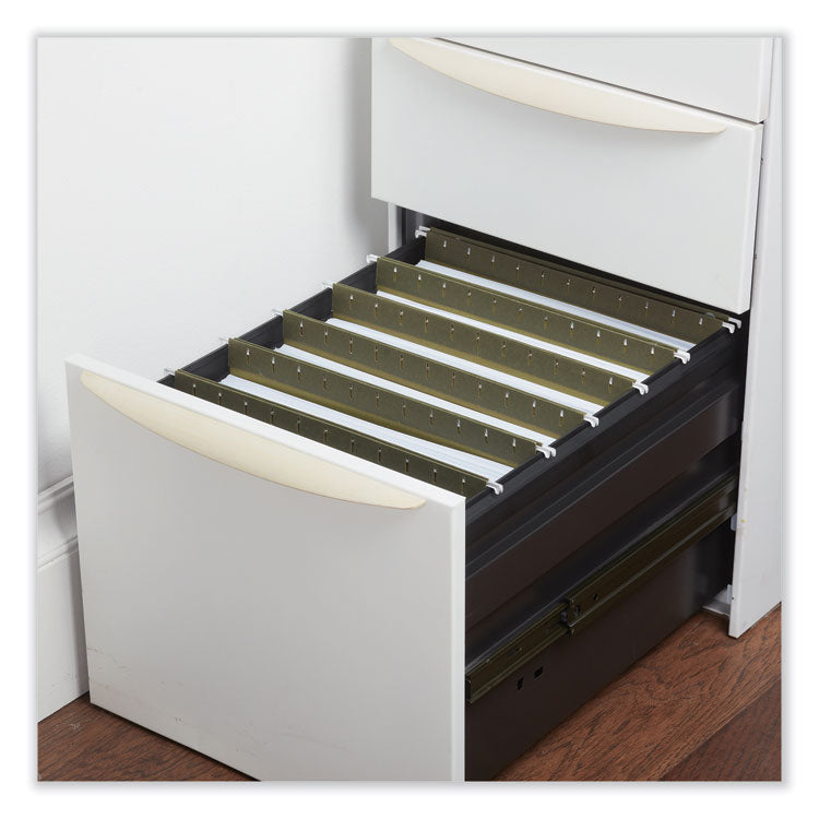 Hanging Box Bottom File Pockets, 1 Section, 3.5" Capacity, Letter Size, Standard Green, 10/Box