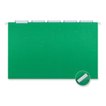 Deluxe Bright Color Hanging File Folders, Legal Size, 1/5-Cut Tabs, Bright Green, 25/Box