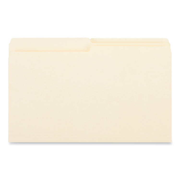 Top Tab File Folders, 1/2-Cut Tabs: Assorted, Legal Size, 0.75" Expansion, Manila, 100/Box
