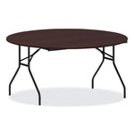 Round Wood Folding Table, 59" Diameter x 29.13h, Mahogany