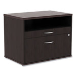 Alera Open Office Desk Series Low File Cabinet Credenza, 2-Drawer: Pencil/file,legal/letter,1 Shelf,espresso,29.5x19.13x22.88