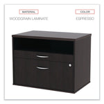 Alera Open Office Desk Series Low File Cabinet Credenza, 2-Drawer: Pencil/file,legal/letter,1 Shelf,espresso,29.5x19.13x22.88