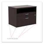 Alera Open Office Desk Series Low File Cabinet Credenza, 2-Drawer: Pencil/file,legal/letter,1 Shelf,espresso,29.5x19.13x22.88