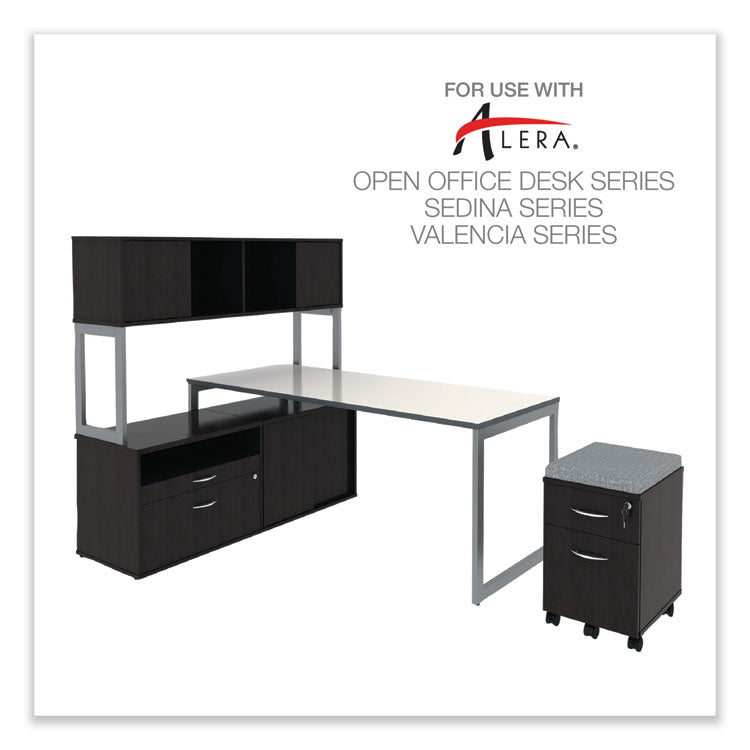 Alera Open Office Desk Series Low File Cabinet Credenza, 2-Drawer: Pencil/file,legal/letter,1 Shelf,espresso,29.5x19.13x22.88