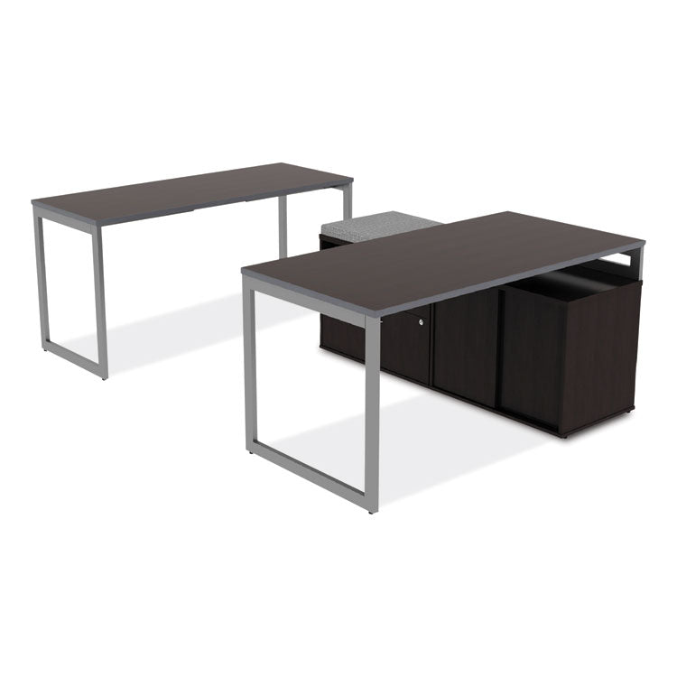 Alera Open Office Desk Series Low File Cabinet Credenza, 2-Drawer: Pencil/file,legal/letter,1 Shelf,espresso,29.5x19.13x22.88