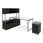 Alera Open Office Desk Series Low File Cabinet Credenza, 2-Drawer: Pencil/file,legal/letter,1 Shelf,espresso,29.5x19.13x22.88