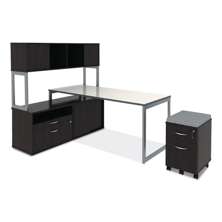 Alera Open Office Desk Series Low File Cabinet Credenza, 2-Drawer: Pencil/file,legal/letter,1 Shelf,espresso,29.5x19.13x22.88