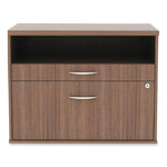 Alera Open Office Desk Series Low File Cabinet Credenza, 2-Drawer: Pencil/file, Legal/letter, 1 Shelf,walnut,29.5x19.13x22.88