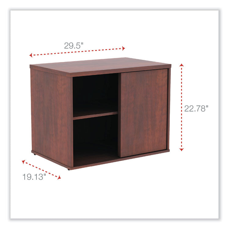Alera Open Office Desk Series Low Storage Cabinet Credenza, Woodgrain Laminate, 29.5w x 19.13d x 22.78h, Medium Cherry