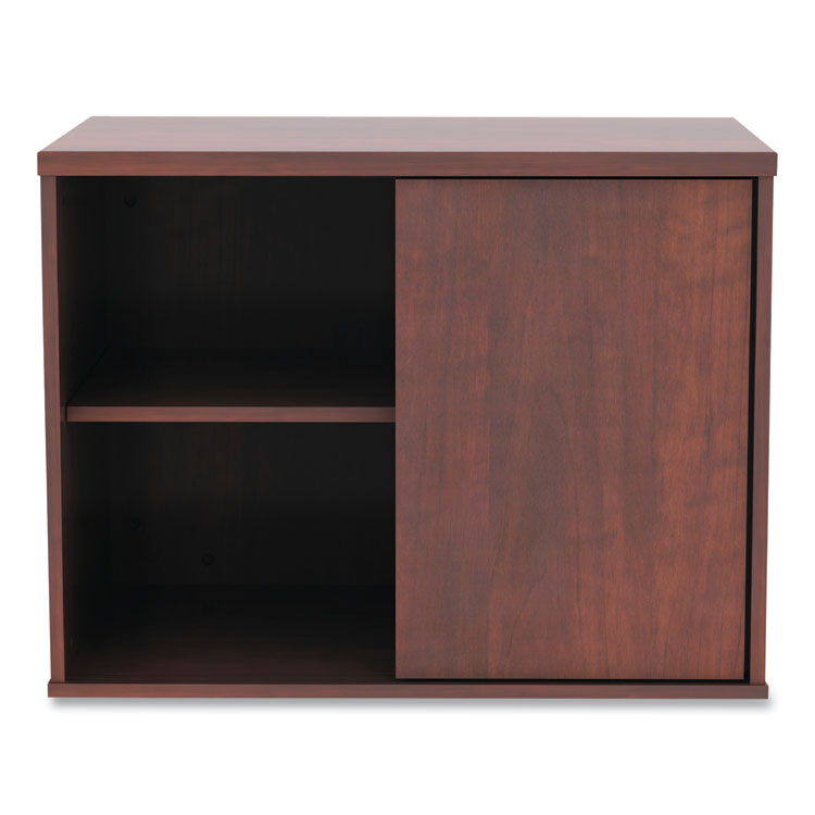 Alera Open Office Desk Series Low Storage Cabinet Credenza, Woodgrain Laminate, 29.5w x 19.13d x 22.78h, Medium Cherry