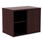 Alera Open Office Desk Series Low Storage Cabinet Credenza, Woodgrain Laminate, 29.5w x 19.13d x 22.78h, Mahogany