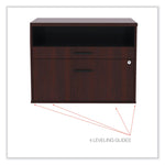 Alera Open Office Desk Series Low File Cabinet Credenza, 2-Drawer: Pencil/file,legal/letter,1 Shelf,mahogany,29.5x19.13x22.88