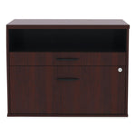 Alera Open Office Desk Series Low File Cabinet Credenza, 2-Drawer: Pencil/file,legal/letter,1 Shelf,mahogany,29.5x19.13x22.88