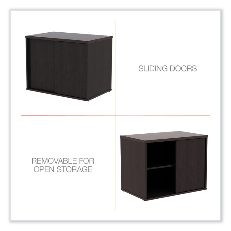 Alera Open Office Desk Series Low Storage Cabinet Credenza, Woodgrain Laminate, 29.5w x 19.13d x 22.78h, Espresso