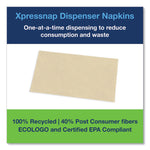 Xpressnap Interfold Dispenser Napkins, 1-Ply, Bag-Pack, 13 x 8.5, Natural, 500/Pack, 12 Packs/Carton