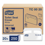 Toilet Seat Cover, Half-Fold, 14.5 X 17, White, 250/pack, 20 Packs/carton