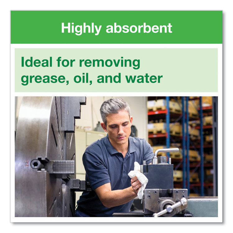 Heavy-Duty Paper Wiper 1/4 Fold, 1-Ply, 12.5 x 13, White, 56/Pack, 16 Packs/Carton