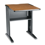 Fax/Printer Stand with Reversible Top, Metal, 1 Shelf, 23.5" x 28" x 30", Medium Oak/Black