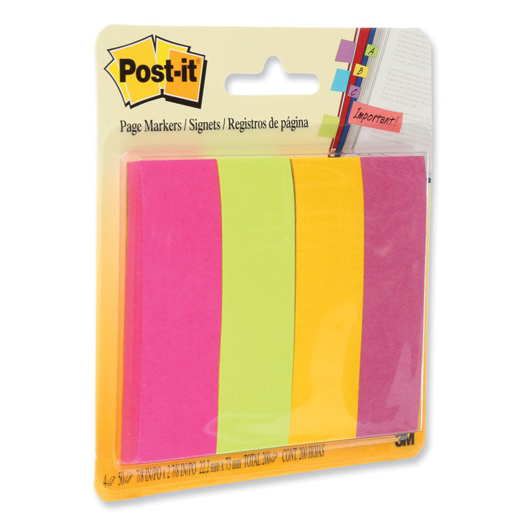 Page Flag Markers, Assorted Brights, 50 Flags/Pad, 4 Pads/Pack
