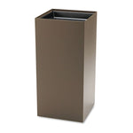Public Square Recycling Receptacles, 31 gal, Steel, Brown
