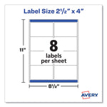 Shipping Labels with TrueBlock Technology, Inkjet Printers, 2.5 x 4, White, 8 Labels/Sheet, 25 Sheets/Pack