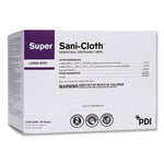 Super Sani-Cloth Individually Wrapped Germicidal Disposable Wipes, Large, 1-Ply, 5 X 8, Unscented, White, 50/pack