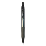 StrideRio Gel Pen, Retractable, Medium 0.7 mm, Black Ink, Translucent Black Barrel, 12/Box
