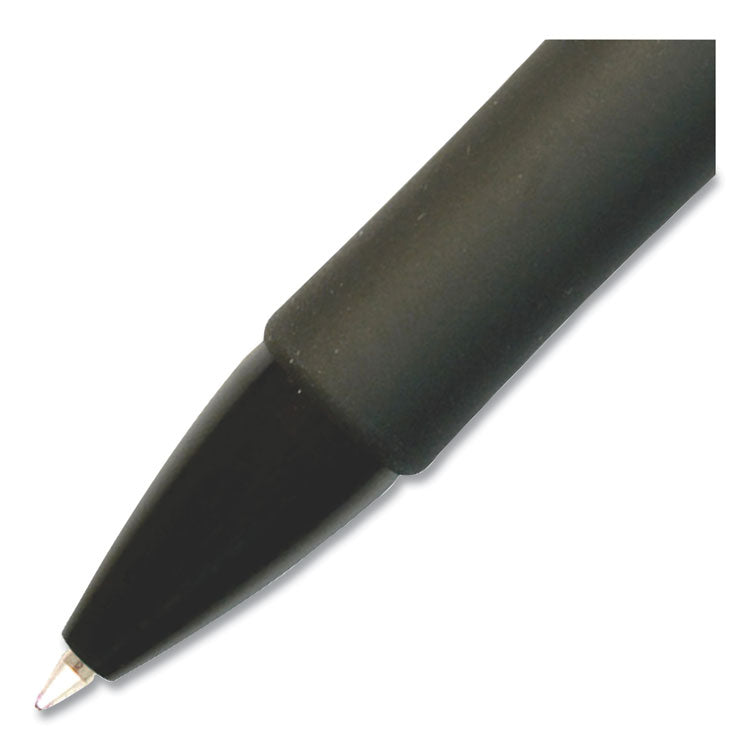 StrideRio Gel Pen, Retractable, Medium 0.7 mm, Black Ink, Translucent Black Barrel, 12/Box