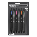 207 Plus+ Gel Pen, Retractable, Medium 0.7 mm, Assorted Inspirational Ink Colors, Black Barrel, 6/Pack