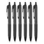 207 Plus+ Gel Pen, Retractable, Medium 0.7 mm, Assorted Inspirational Ink Colors, Black Barrel, 6/Pack