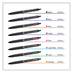 207 Plus+ Gel Pen, Retractable, Medium 0.7 mm, Assorted Inspirational Ink Colors, Black Barrel, 6/Pack
