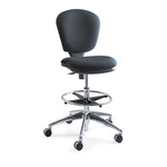 Metro Collection Extended-Height Chair, Supports Up To 250 Lb, 23" To 33" Seat Height, Black Seat/back, Chrome Base