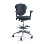 Metro Collection Extended-Height Chair, Supports Up To 250 Lb, 23" To 33" Seat Height, Black Seat/back, Chrome Base