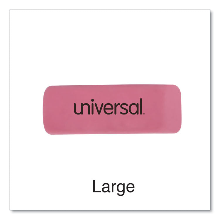 Bevel Block Erasers, For Pencil Marks, Slanted-Edge Rectangular Block, Large, Pink, 20/Pack