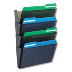 DocuPocket Stackable Four-Pocket Wall File, 4 Sections, Letter Size, 13" x 4", Smoke