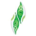 DryLine Grip Correction Tape, Non-Refillable, Gray/Green Applicator, 0.2" x 335", 2/Pack