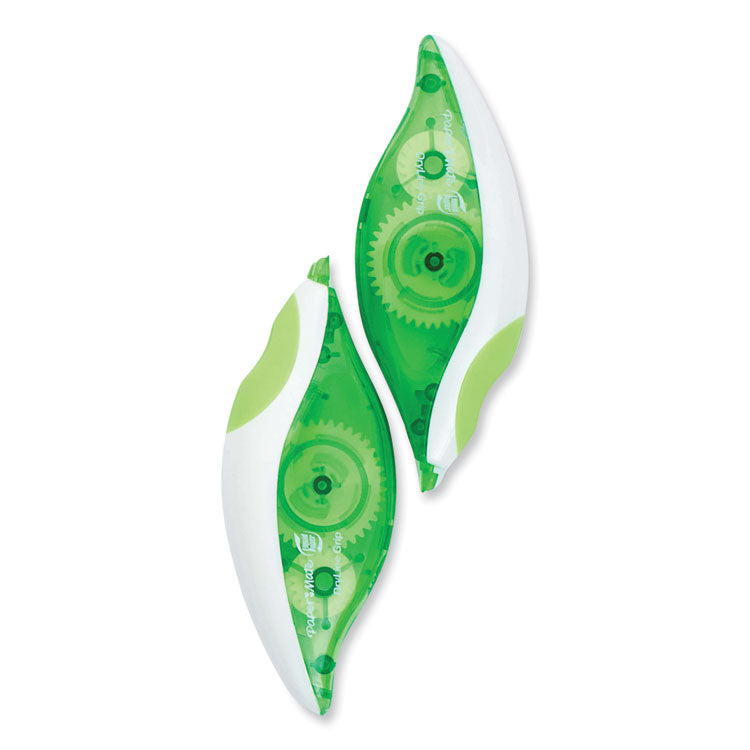 DryLine Grip Correction Tape, Non-Refillable, Gray/Green Applicator, 0.2" x 335", 2/Pack