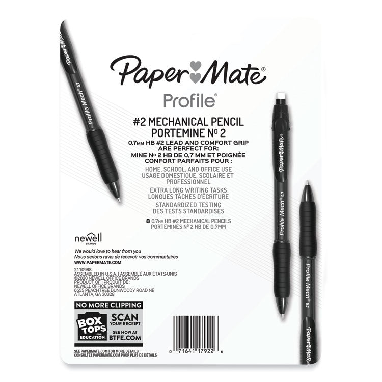 Profile Mechanical Pencils, 0.7 Mm, Hb (#2), Black Lead, Assorted Barrel Colors, 8/pack