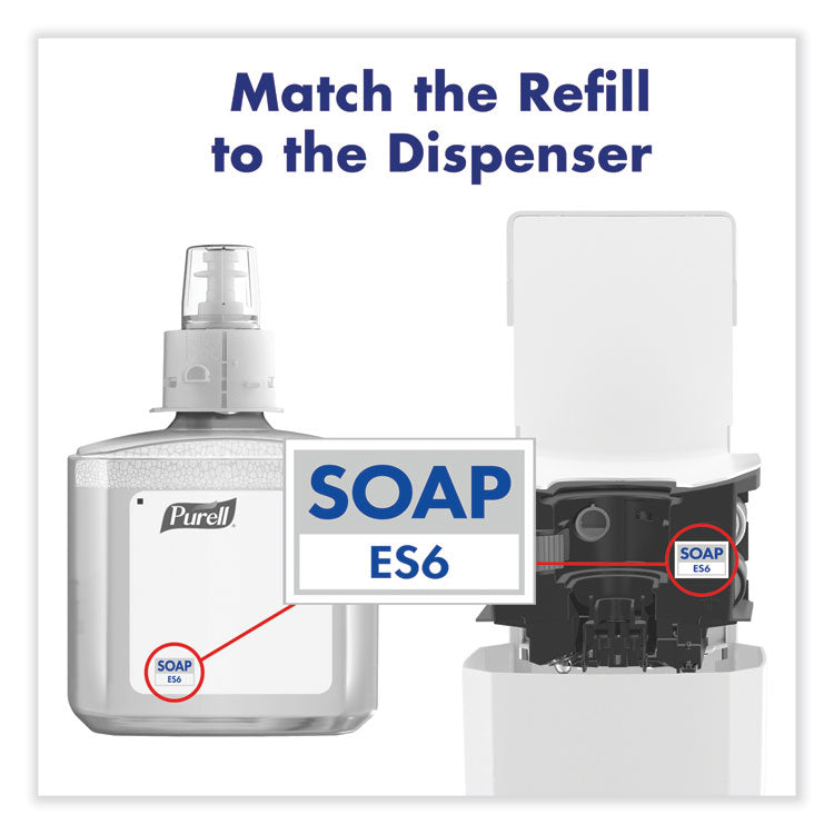 Es6 Soap Touch-Free Dispenser, 1,200 Ml, 5.25 X 8.8 X 12.13, White