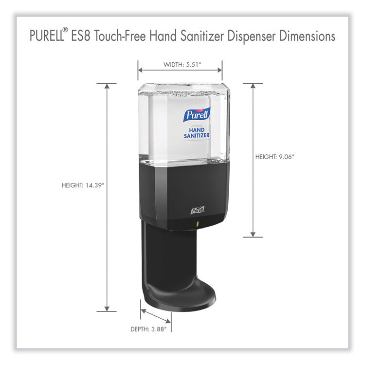 Es8 Touch Free Hand Sanitizer Dispenser, 1,200 Ml, 5.25 X 8.56 X 12.13, Graphite