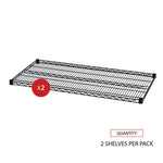 Industrial Wire Shelving Extra Wire Shelves, 48w X 24d, Black, 2 Shelves/carton