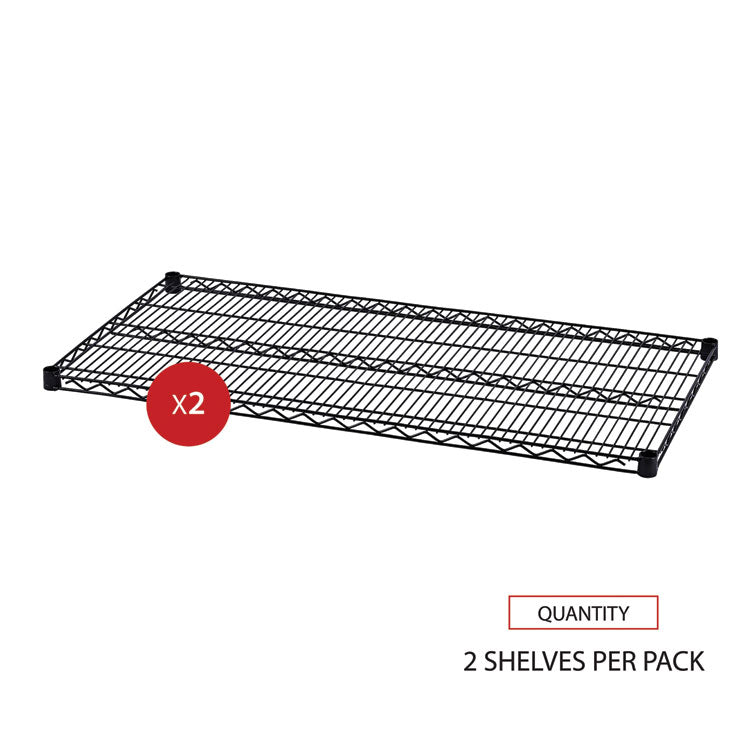 Industrial Wire Shelving Extra Wire Shelves, 48w X 24d, Black, 2 Shelves/carton