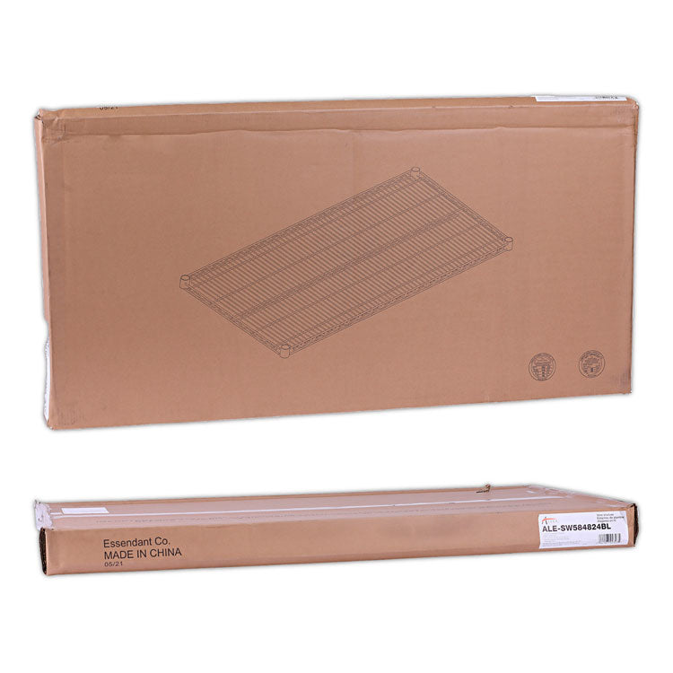 Industrial Wire Shelving Extra Wire Shelves, 48w X 24d, Black, 2 Shelves/carton