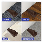 Giant Foot Doorstop, No-Slip Rubber Wedge, 3.5w X 6.75d X 2h, Brown, 2/pack