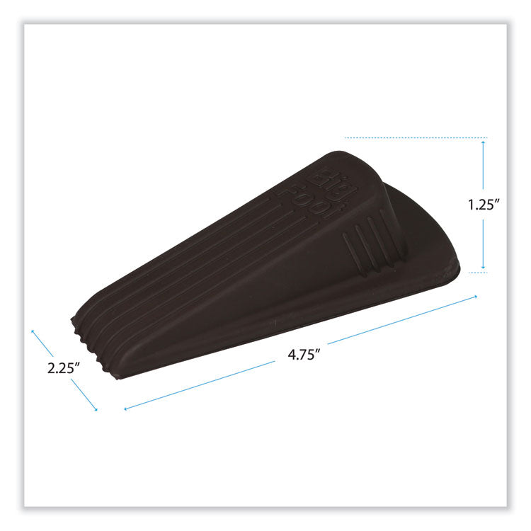 Big Foot Doorstop, No Slip Rubber Wedge, 2.25w X 4.75d X 1.25h, Brown, 2/pack