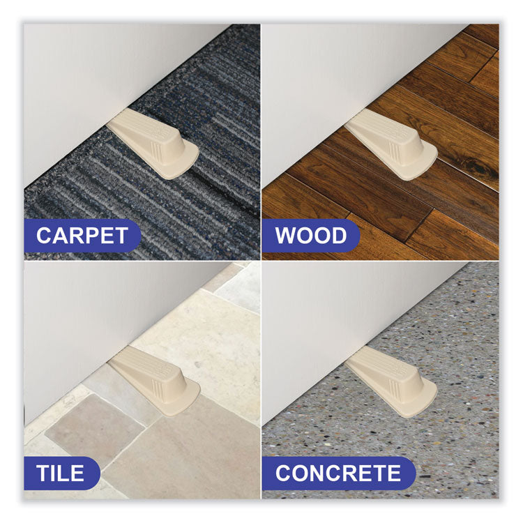 Big Foot Doorstop, No Slip Rubber Wedge, 2.25w X 4.75d X 1.25h, Beige