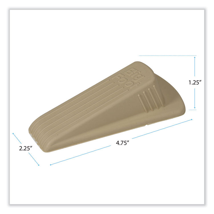 Big Foot Doorstop, No Slip Rubber Wedge, 2.25w X 4.75d X 1.25h, Beige