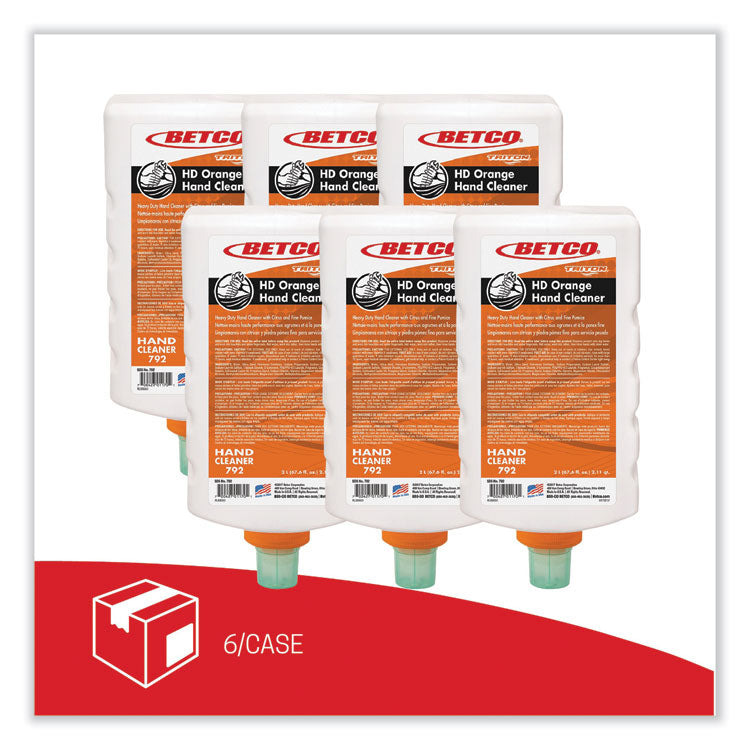HD Orange Hand Cleaner Refill for Triton Dispensers, Citrus Zest Scent, 2 L, 6/Carton