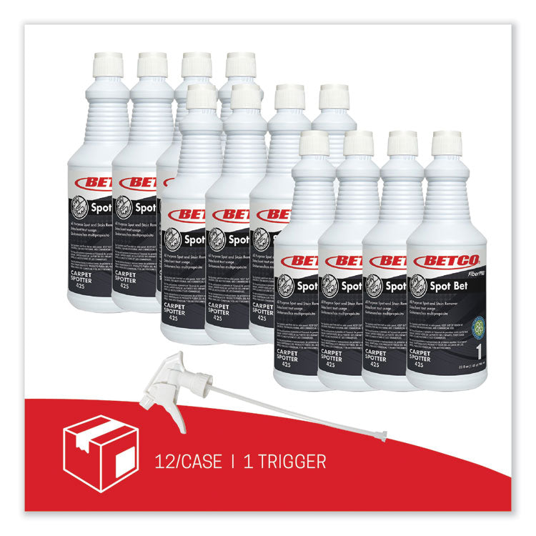 FiberPro Spot Bet Stain Remover, Country Fresh Scent, 32 oz Bottle, 12/Carton