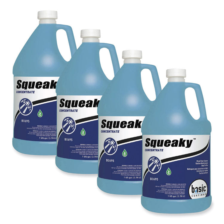 Squeaky Concentrate Floor Cleaner, Characteristic Scent, 1 gal Bottle, 4/Carton